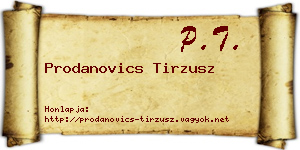 Prodanovics Tirzusz névjegykártya